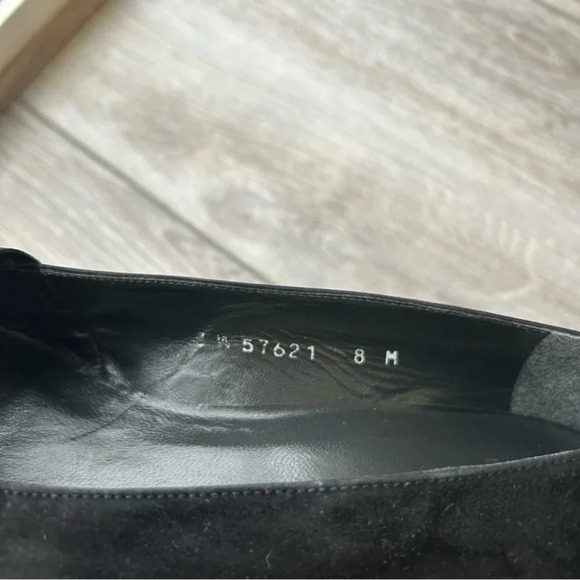 Stuart Weitzman Kitten Heel Suede Leather Square Toe Pumps - Picture 11 of 15